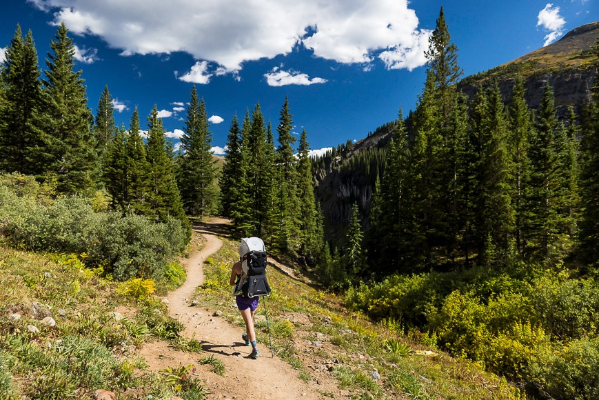 Woman on hiking trail