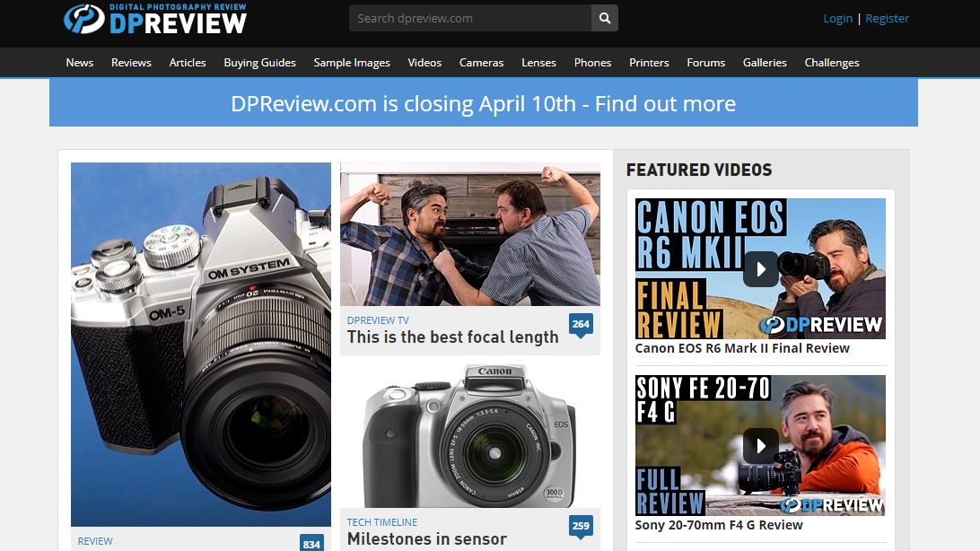 DPREVIEW SCREENSHOT 2 dpreview site screenshot