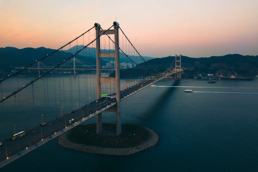 bridge during sunset