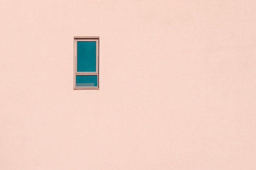 Window in pink wall