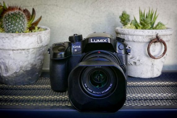 The Panasonic GH4 micro four thirds sensor mirrorless camera has a rugged body similar to a dSLR