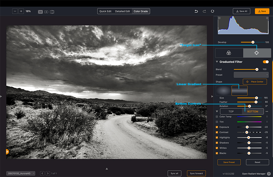 Radiant Photo Graduated Filter screenshot