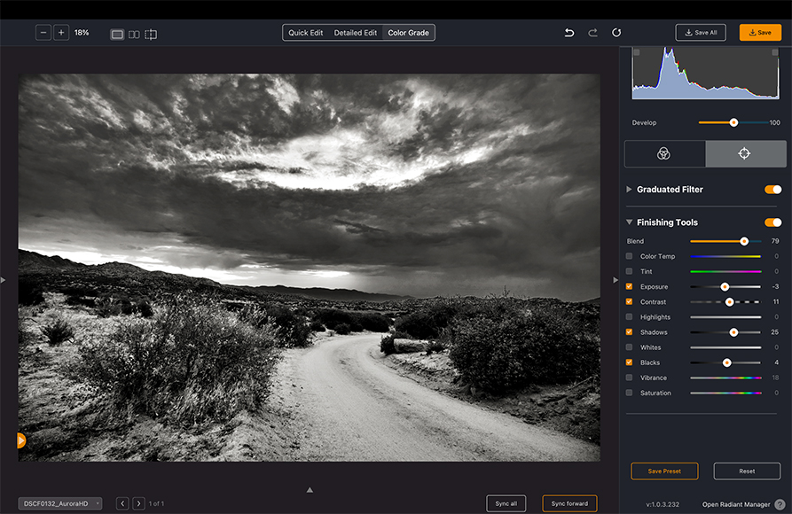 Radiant Photo Finishing Tools screenshot