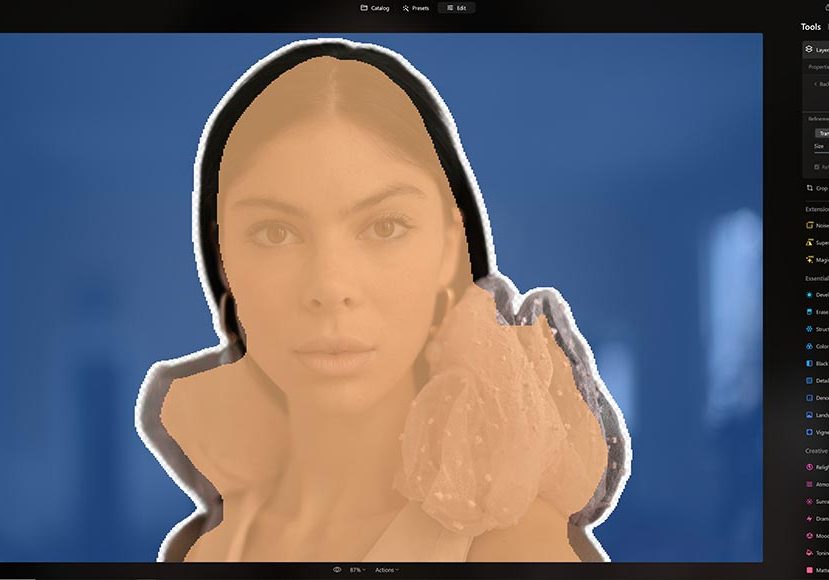 Luminar background remover - refine the mask