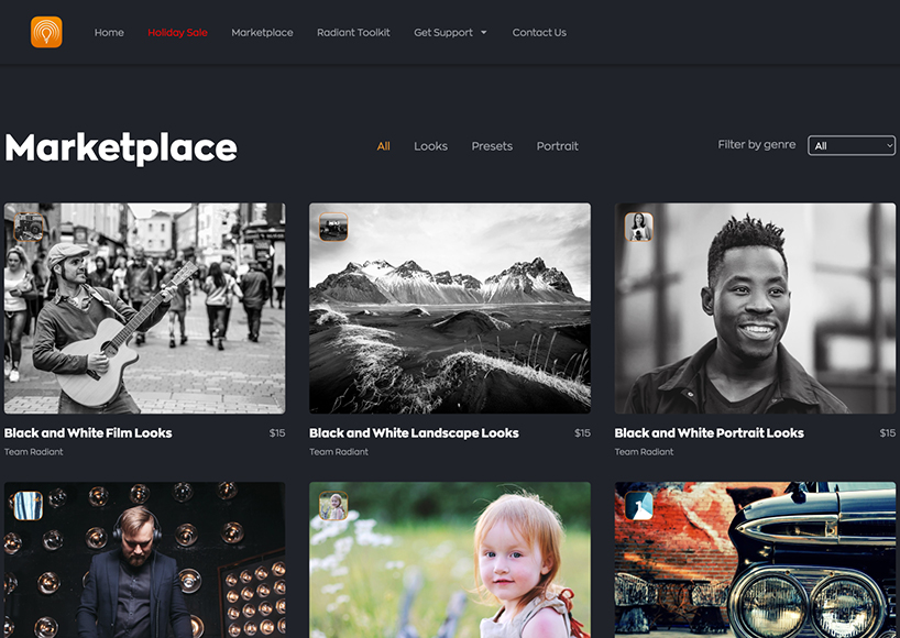 Radiant LOOKs Marketplace screenshot