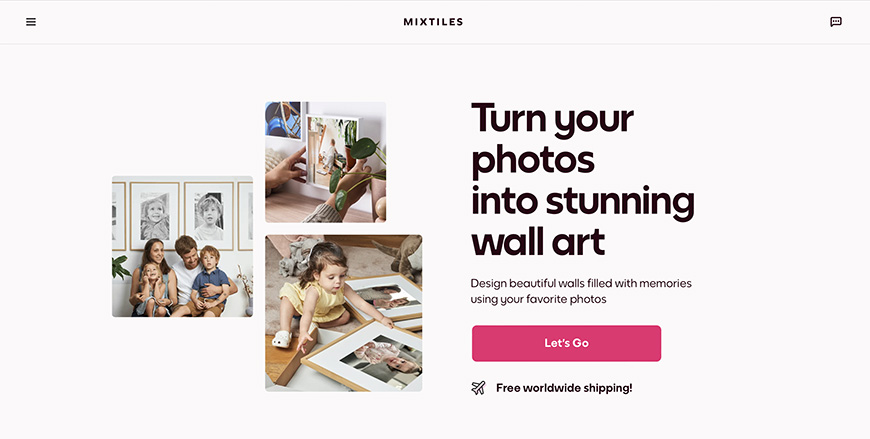 Mixtiles landing page