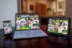 photo of phone tablet and laptop on table