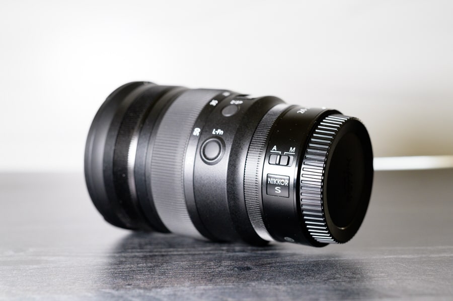 Side view of the Nikon 24-70 2.8 S lens