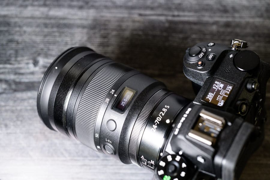 The Nikon Z 24-70mm f/2.8 S lens mounted on a Nikon Z 6 II camera body
