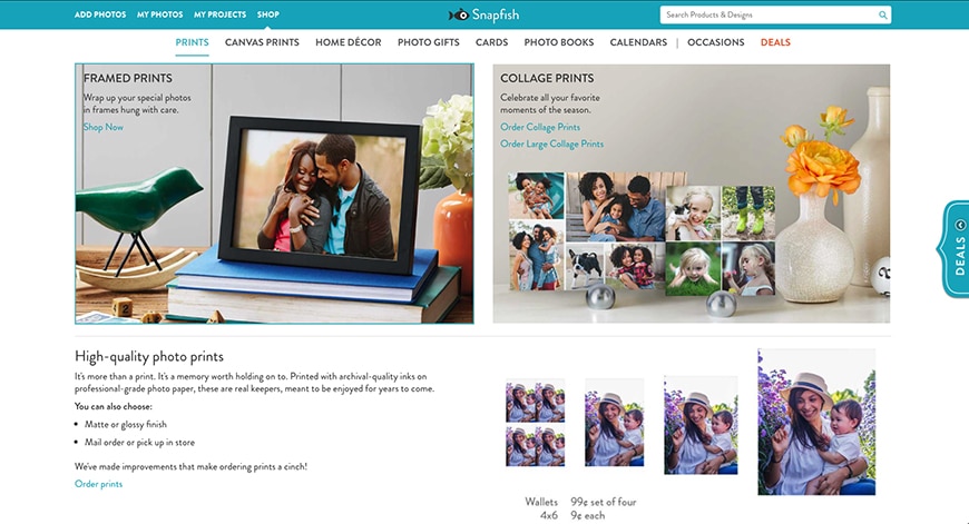 Snapfish website screenshot
