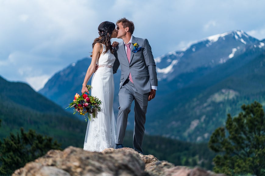 Wedding couple on mountains Sony A7III + Sony 85mm f/1.8 