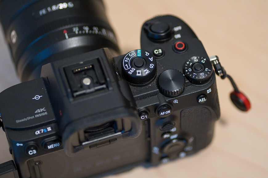 The Sony a7S III has updated controls and a dedicated record button.